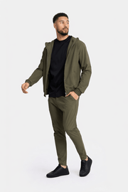 Dark Green Hooded Tech Suit