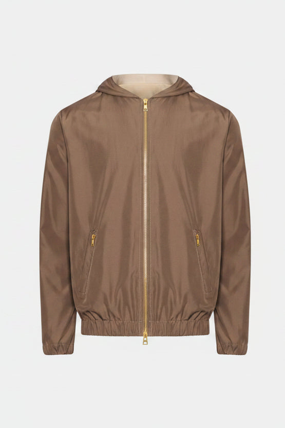 Desert Taupe Hooded Blend Jacket