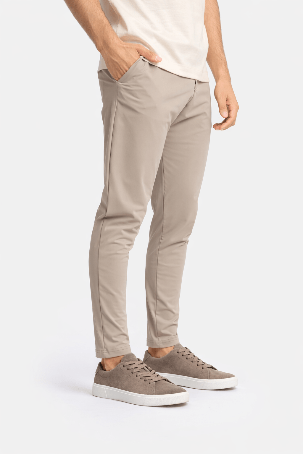 Light Beige Hooded Tech Suit