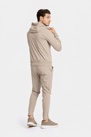 Light Beige Hooded Tech Suit