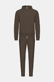 Mocha Brown Hooded Tech Suit