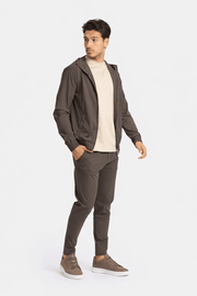 Mocha Brown Hooded Tech Suit