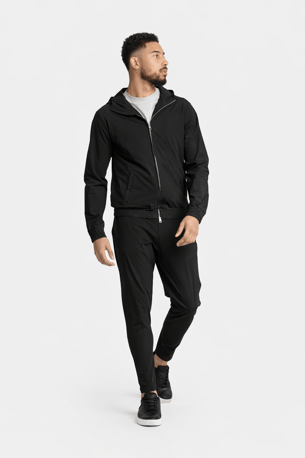 Onyx Black Hooded Tech Suit