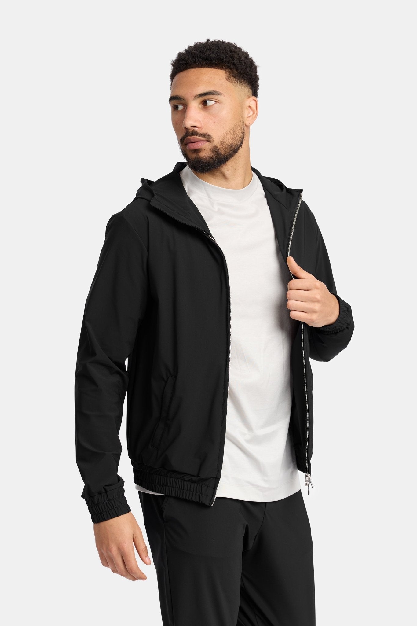 Onyx Black Hooded Tech Suit