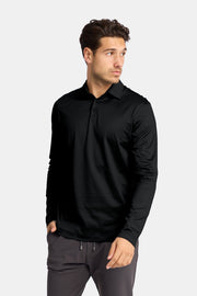 Onyx Black Longsleeve Polo Shirt