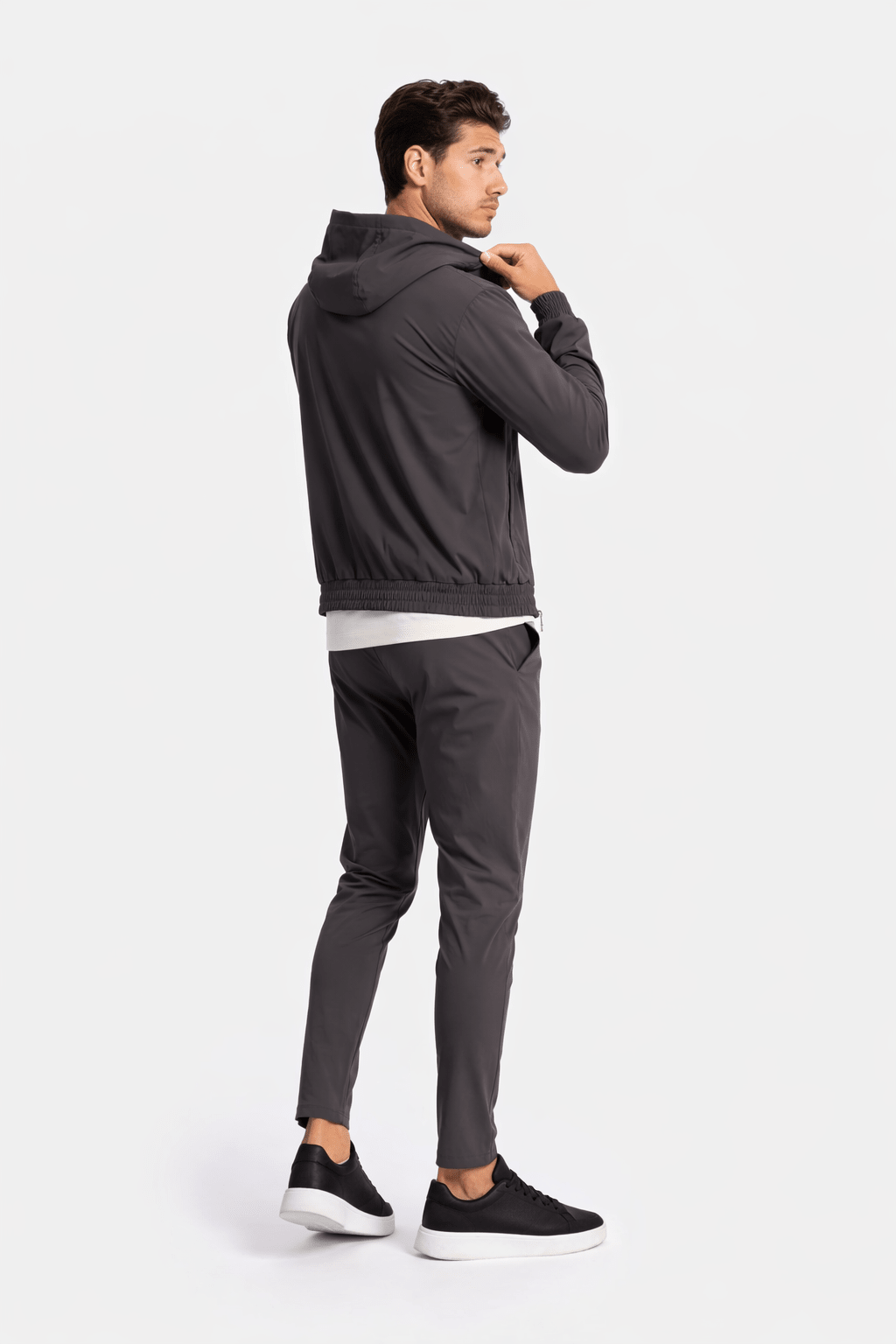 Slate Grey Hooded Tech Vest